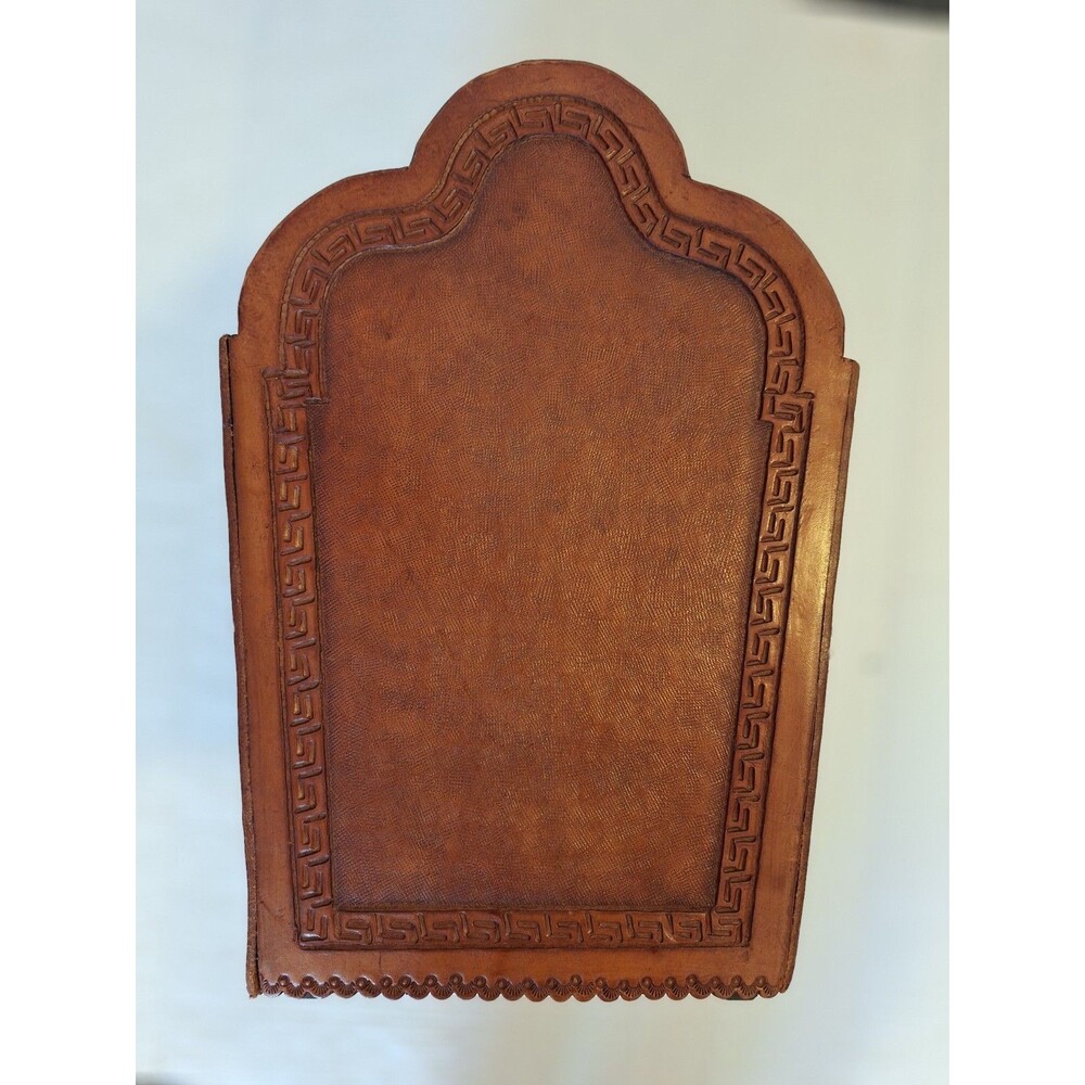 Leather Magazine Vinyl Album Rack Hand Tooled Peru South America Inca Design - Picture 5 of 10